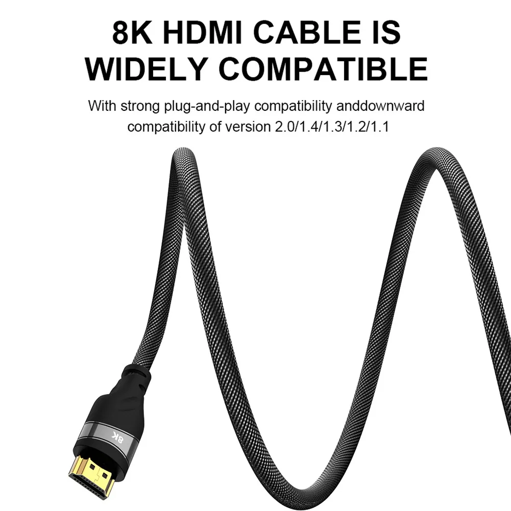 HDMI 2.1 48Gbps Greičio Vaizdo Kabelis Didelės Spartos Patvarus Video Laidas 8K 7680 x 4320 Aukštos raiškos Jungtis, Kabelis