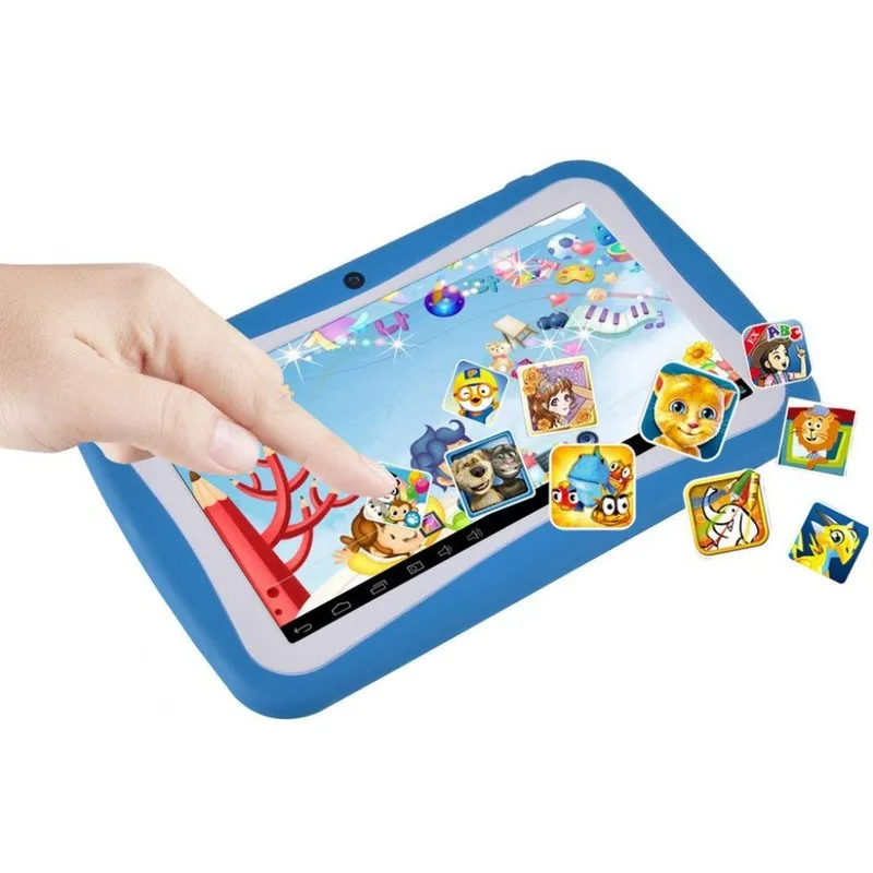 Tėvų kontrolė 7 Colių M755 Vaikai Tablet PC RK3126 Quad Core 1GB+8GB 1024*600 Android 7.1 vaikams mokymosi Dovana Silikono Atveju