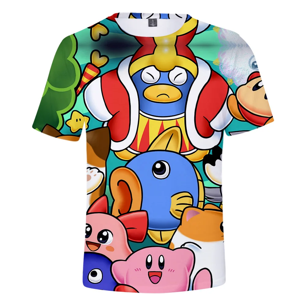 Anime Tees Mielas Animacinių filmų Kirby Vaikų Marškinėliai už Berniukas Mergaičių 3D Atspausdintas Trumpas Rankovės Juokinga Marškinėlius Streetwear Vaikų/Suaugusiųjų Drabužiai
