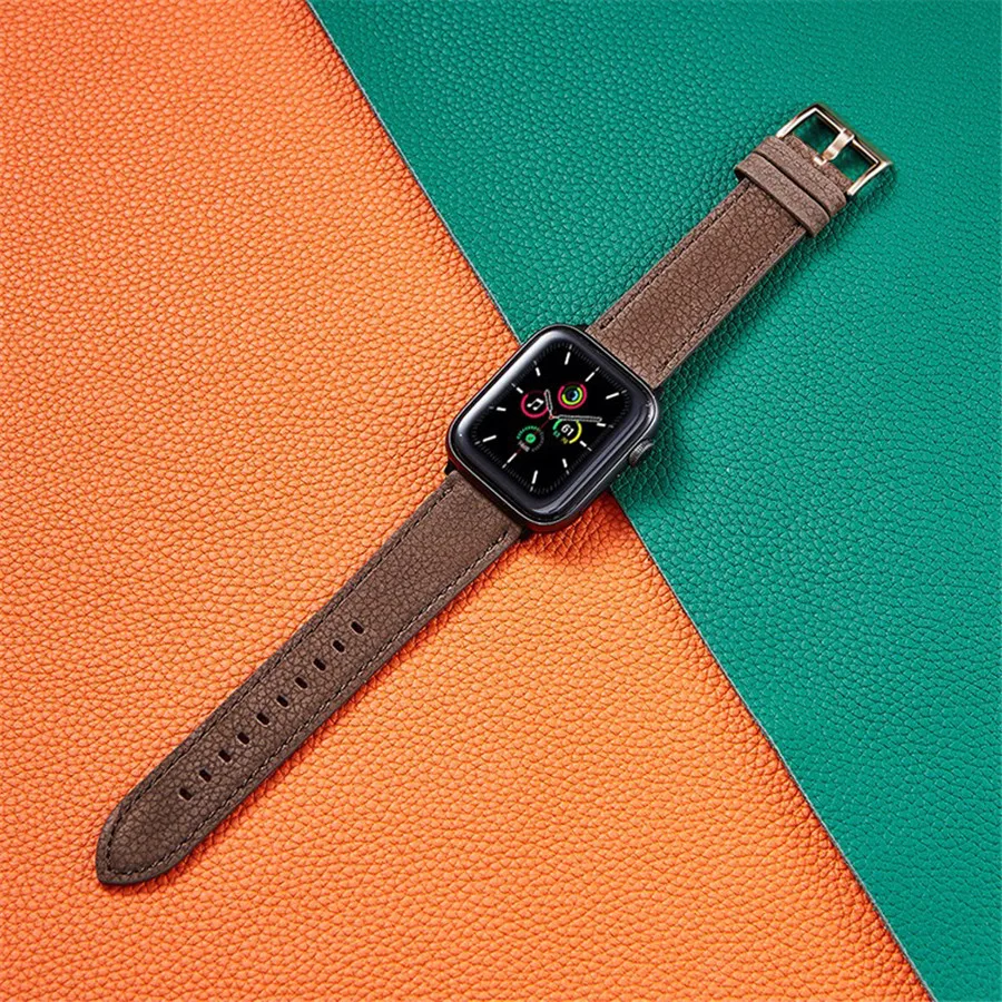 Verslo Stiliaus Diržu, Apple Watch Series 40 44MM Litchi Grūdų Odos Sagtis Juostos iWatch 2 3 4 5 6 SE 38 42MM Žiūrėti Juosta