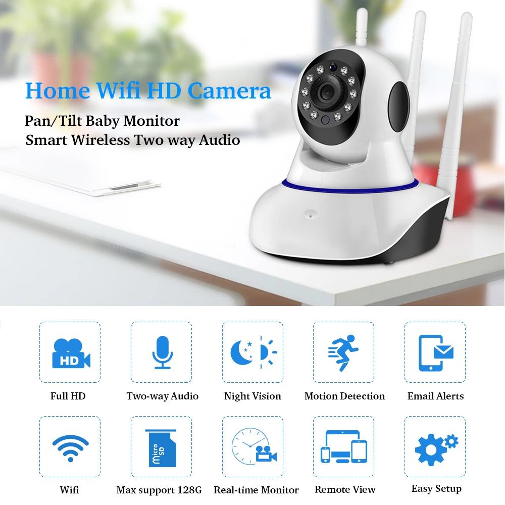 Gadinan Žmogaus Automatinio Sekimo 1080P Wifi PTZ) IP Camera Belaidžio Namų Saugumo Priežiūros Naktinio Matymo VAIZDO Kamera Kūdikio stebėjimo