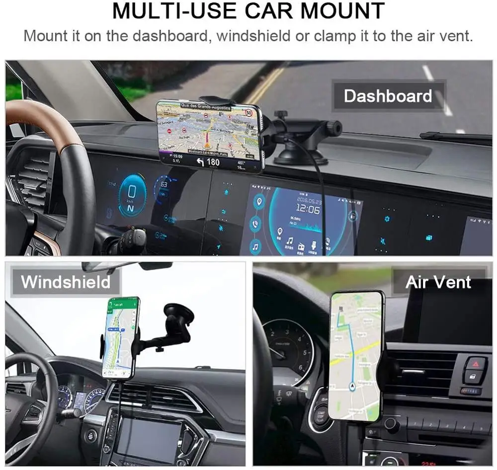 DCAE Automatinė Tvirtinimo 15W Qi Bevielio Automobilinis Įkroviklis, skirtas Samsung S20 S10 S9 S8 Greito Įkrovimo iPhone 11 XS XR X 8 Telefono Turėtojas