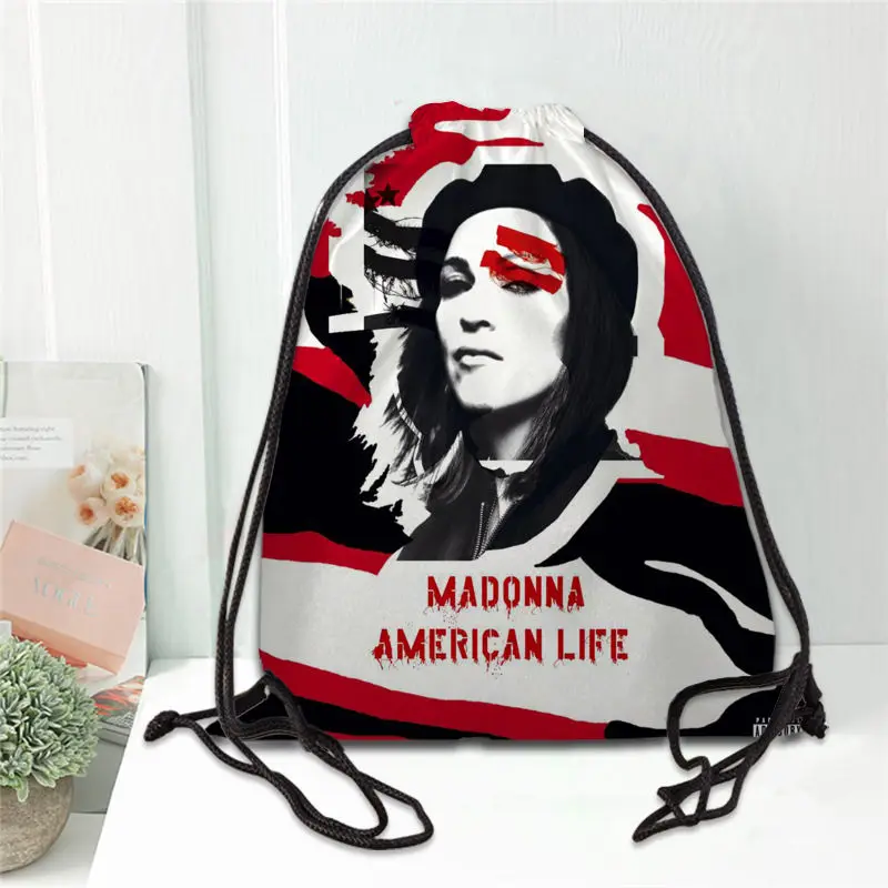 Karšto Madona Spausdinti kuprinė raišteliu satino maišelis minkštas batų krepšiai į mokyklą Logotipą krepšiai moterims