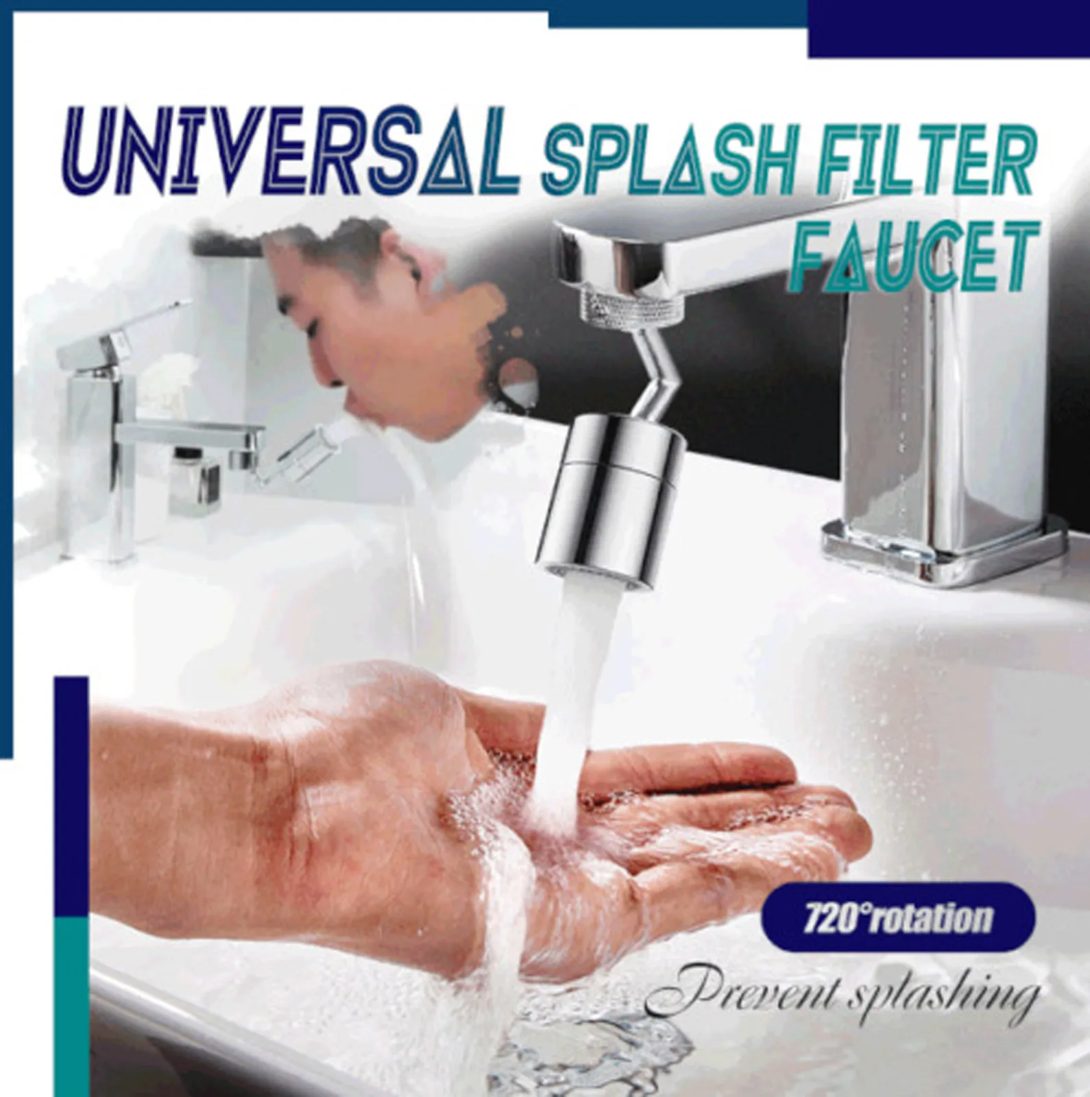Universalus Splash Filtras Maišytuvas Pasukti Vandens Išleidimo 720° Vonios Aksesuarai Universalus Baseino Pailginti Extender