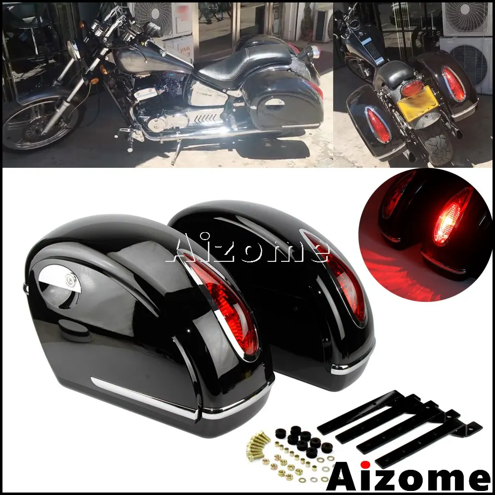 Universalus Motociklas LED Pusėje Atveju Saddlebag Retro Pusėje Raukčio Uodega Dėžės Harley Honda Yamaha, Suzuki Touring Cruiser Užsakymą