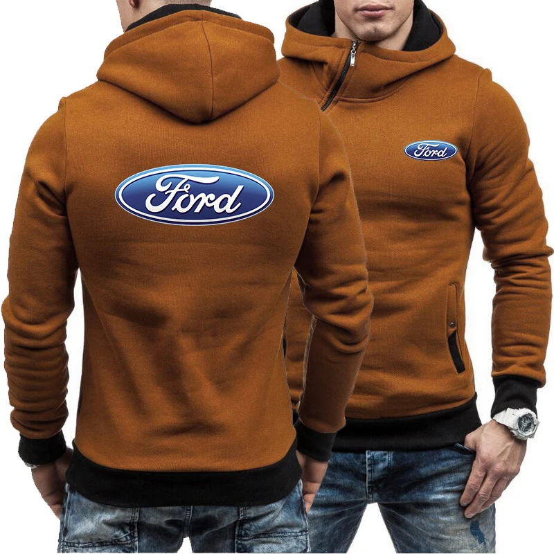 2020 m. Pavasarį, Rudenį naujas Vyrų Hoodie Ford Automobilių Logotipas Spausdinti Atsitiktinis Įstrižainės užtrauktukas Palaidinės Vyras Bliuzono Drabužiai vyrams A01