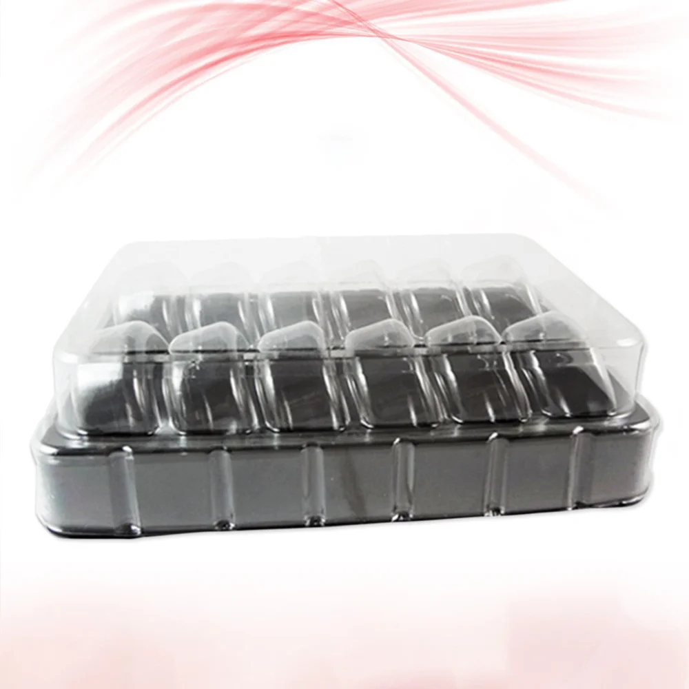 12pcs 12-tinklelis Slėgiui atspariu Stačiakampių Macaron Konteineriai, Plastikiniai Aišku Macarons Dėžutė Konditerijos Pakavimo Dėžės