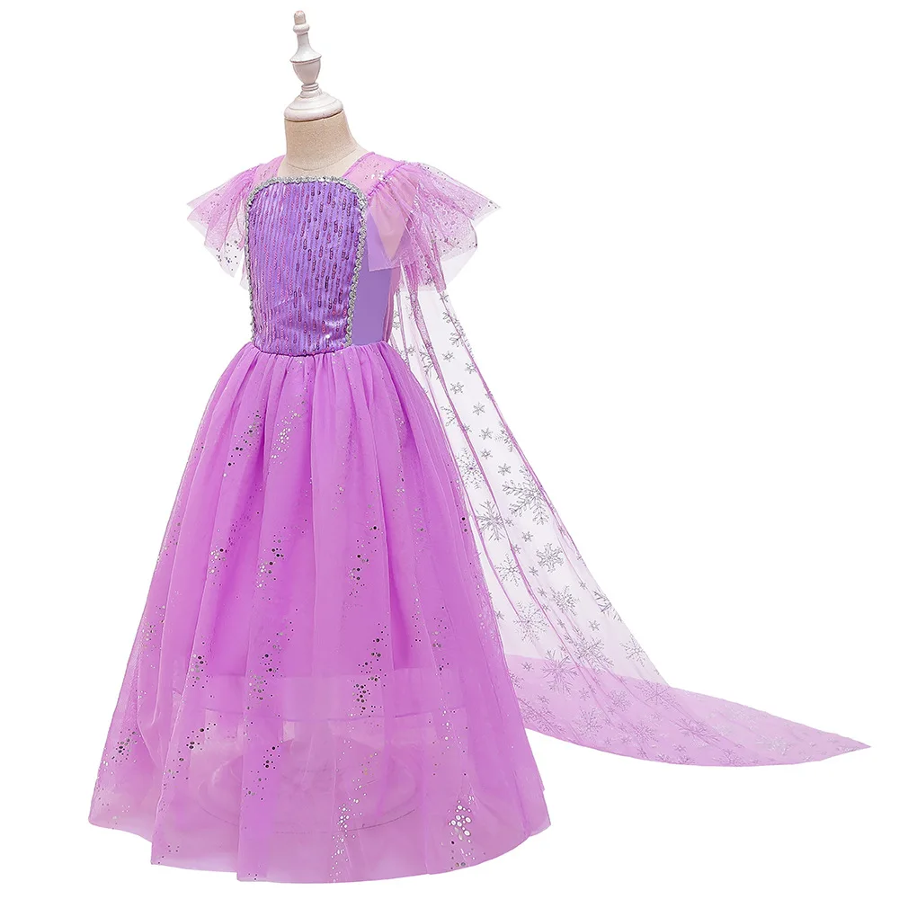 Mergaičių Suknelės Rapunzel Ledo, Sniego 2 Princesė Apsiaustu Suknelės Drabužius Mergina Birthday Party Dress Kostiumai Vaikams Zawalcowany China Suknelė