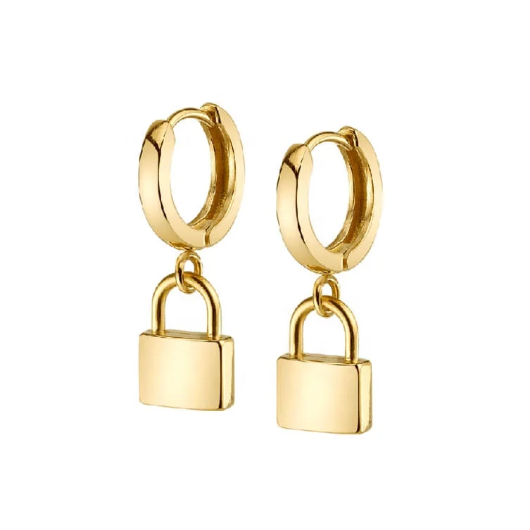 Aukso užpildyti paprastą užraktą žavesio auskarai papuošalai paprastas klasikinis tabaluoti lašas auskarai moterims