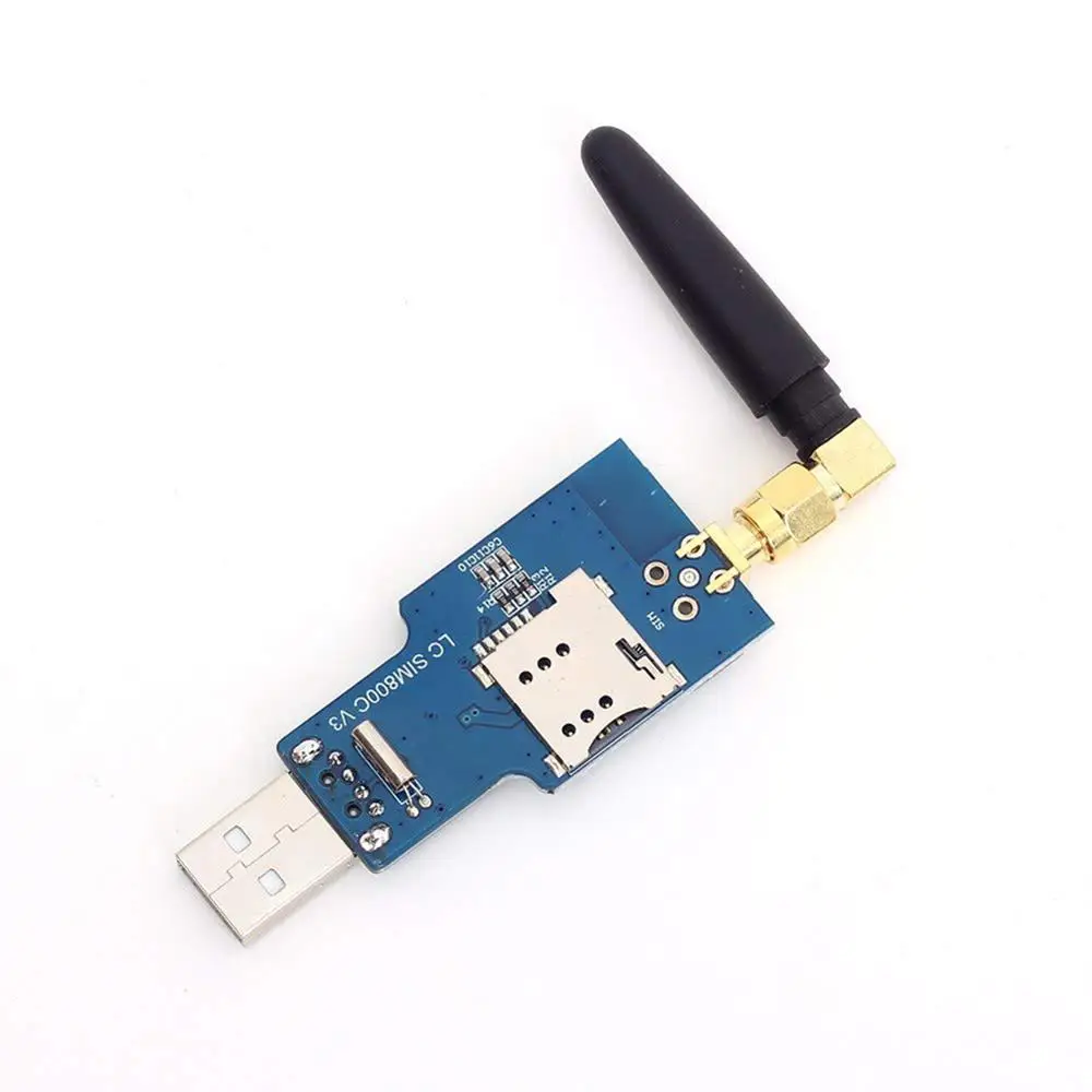 SIM800C USB GSM Serijos GPRS Modulis Lenta su Juoda Antena, borto CH340T chip,Pastatytas GSM Antena, 