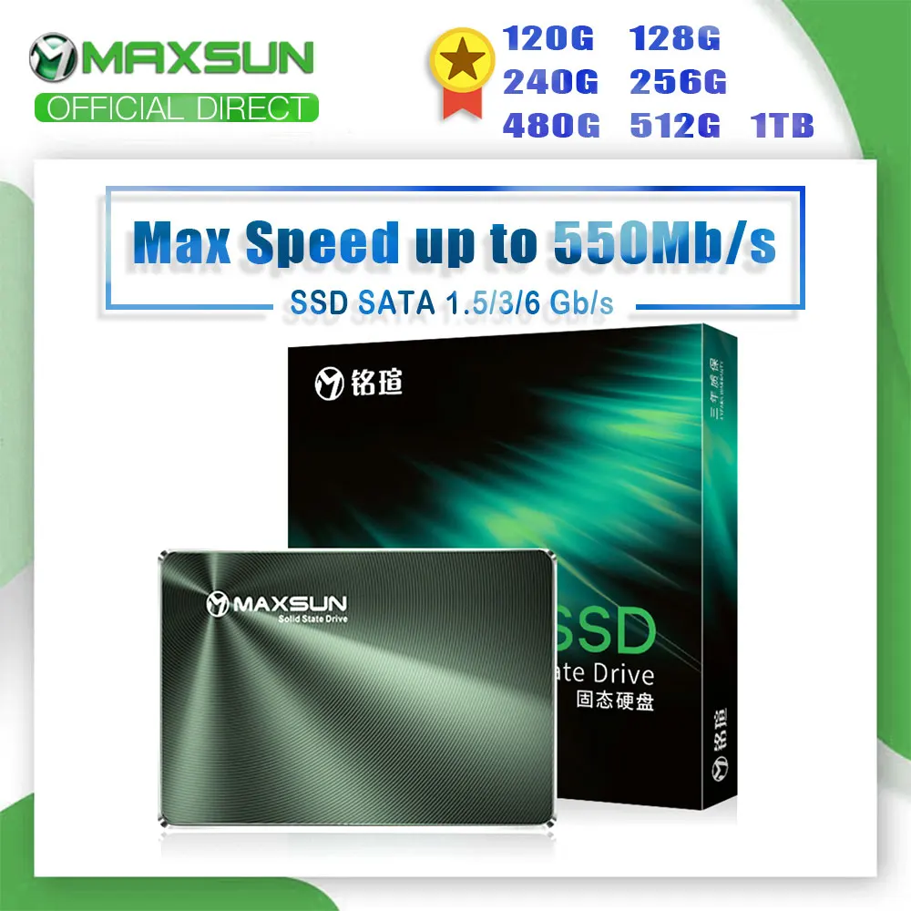 MAXSUN SSD 240 GB IR 480 GB Nešiojamas Vidaus Kietojo kūno Diskai Staliniams 120GB 128GB 256 GB Kietasis 520MB/s 1 TB SATA Trijų metų Garantija