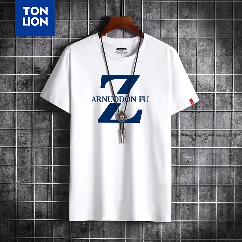 Big Z Laiškai Spausdinami vyriški trumparankoviai marškinėliai Aukštos Kokybės Baltos spalvos Medvilnės Viršūnes Vasaros Patogiai Didelio Dydžio Trišakius