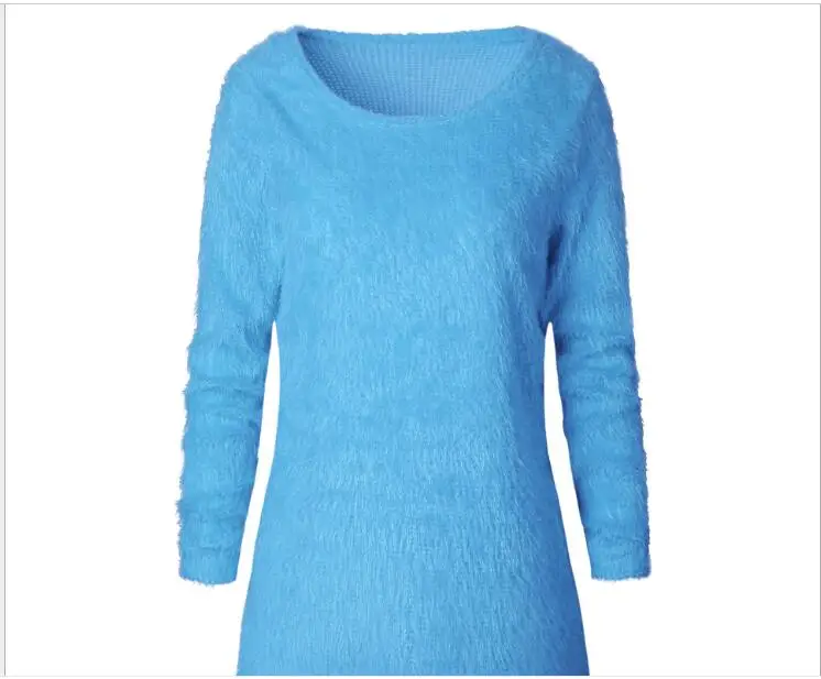Mzz megztinis eBay pasienio Europos ir Amerikos populiarus vientisos spalvos ilgomis rankovėmis apvalios kaklo moterų vilnos, ėriukų viršuje gamyklos wh