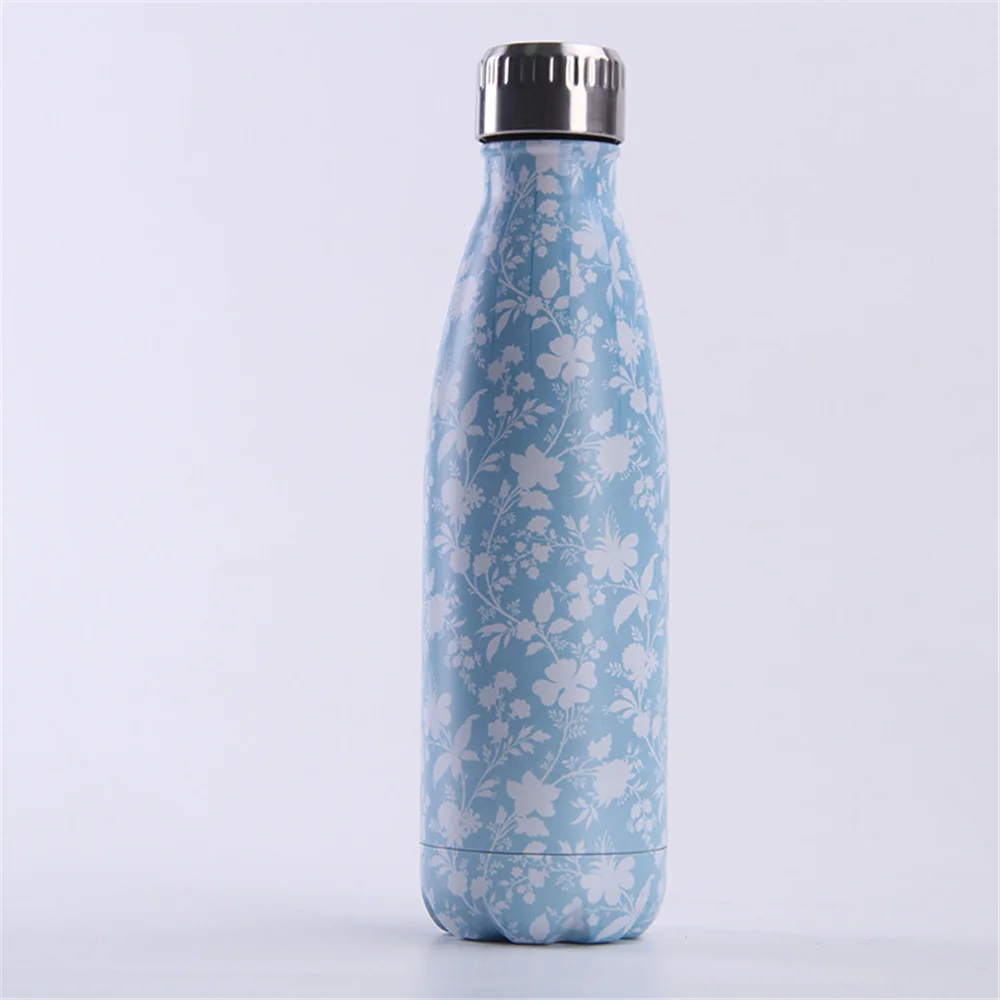 Gėlių Vandens Butelis BPA free Gėrimo Butelis, Nerūdijančio Plieno, Alaus, Arbatos, Kavos Termosas Pėsčiųjų, Kempingas, Kelionės Izoliuoti Taurė