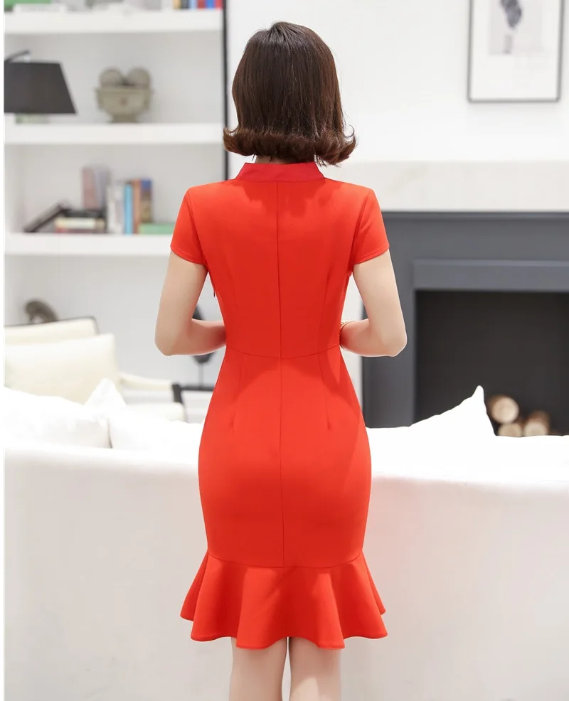 Mados Oranžinės spalvos Suknelės Su Diržu OLIS Stilių 2019 M. Vasarą Slim Klubų Office Ponios Suknelė Moterų Vestidos Viršūnes Drabužiai
