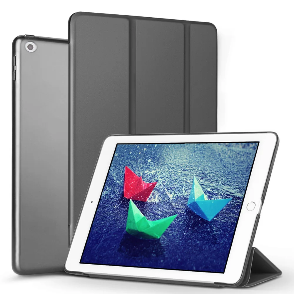 Case for iPad 9.7 colių ( 2017 Naujas ), ZVRUA Slim Tri-fold PU Odos Smart Cover 