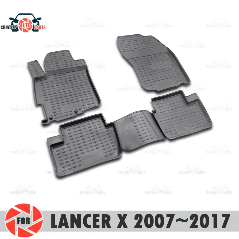 Grindų kilimėliai Mitsubishi Ulonas X 2007~2017 kilimėlių ne slydimo poliuretano purvo apsaugos, vidaus reikalų automobilių optikos reikmenys