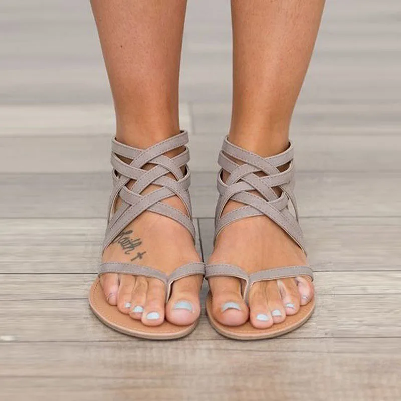 Moterų Sandalai Mados Gladiatorių Sandalai Beach Vasaros Batai Moteriška Romos Stiliaus Butas Sandalai Plius Dydis Atsitiktinis Sandalias Mujer