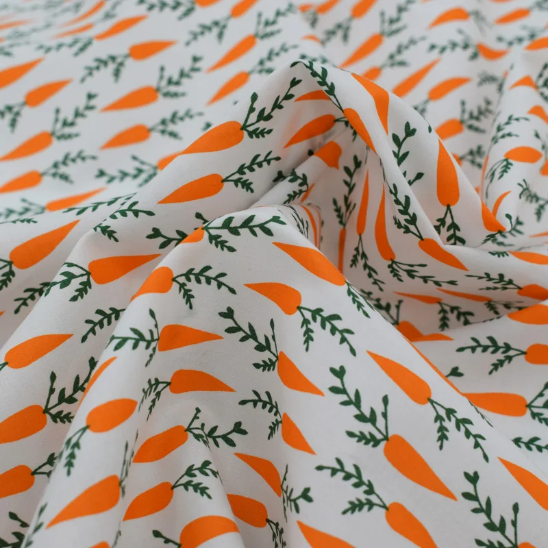 2018 naujas Apelsinų, morkų reaktyvusis dažai natūralios medvilnės audinys vasaros suknelė telas por metro tissu as metrų vestido tecido 