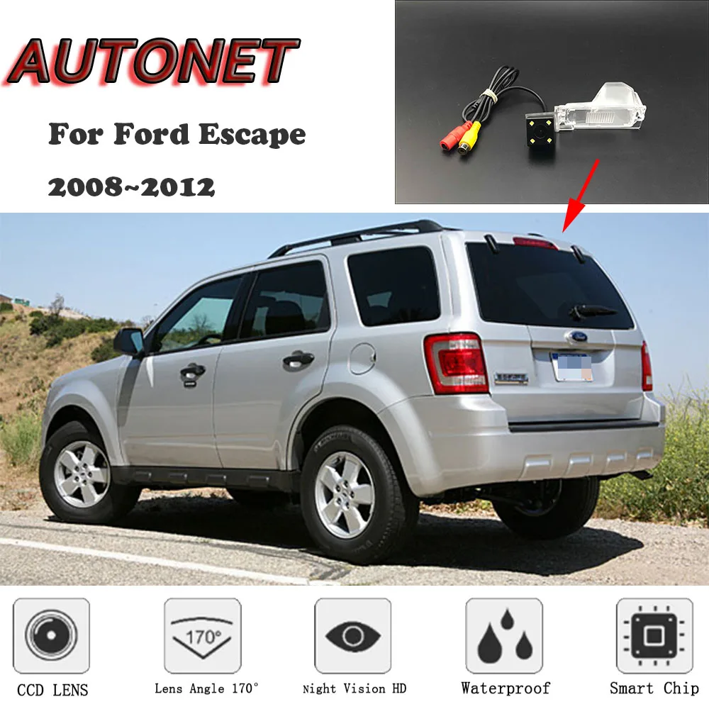 AUTONET HD Naktinio Matymo Atsarginės Galinio vaizdo kamera, Skirta Ford Escape 2008-2012 m CCD (licenciją), veidrodinis Fotoaparatas, arba Laikiklis
