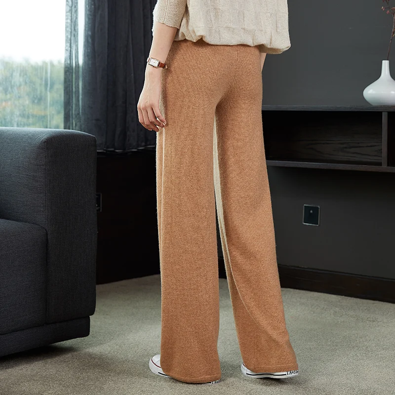 Moteriškos kelnės- vilnos megztos kelnės purus ir storas, minkštas moteriškos kelnės šiluma plius dydis moterų elastinės kelnės
