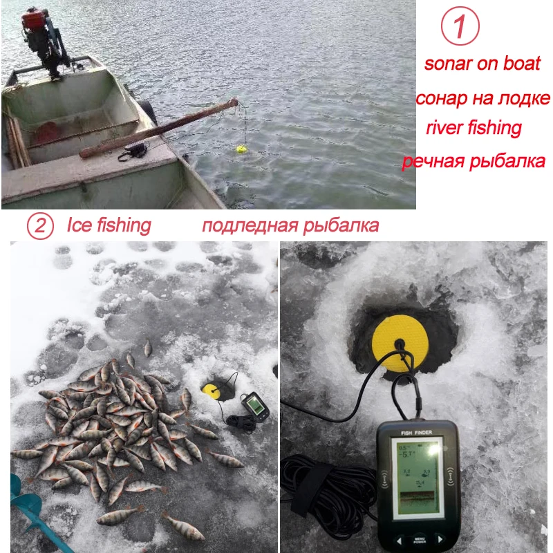 Erchang XF02 Karšto Pardavimo Signalas 100M Nešiojamų Echolotai LCD Žuvų Rodyklės Žvejybos masalas Aido geresnį Žvejybos Finder Įprastų Žvejybos