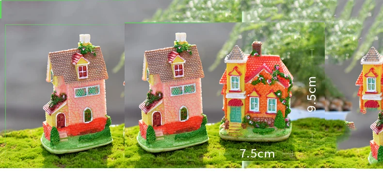 Mielas Villa Namas Miniatura Lėlių Sodo Namų Bonsai Apdailos Mini Žaislas Miniatiūriniai Dervos Amatų Papuošalai Micro Dekoro 