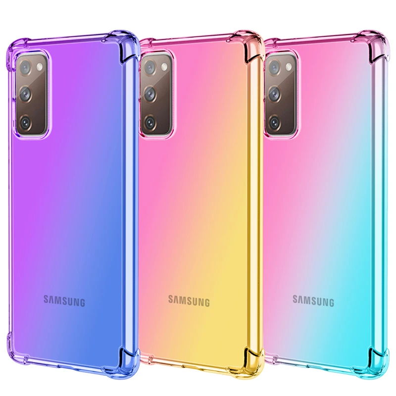 Atsparus smūgiams Spalvinga Minkšta Anti-slip TPU Case for Samsung Galaxy S20 FE 20 Pastaba Ultra M31S A71 A51 5G Plius A81 A91 A21S A21 Dangtis