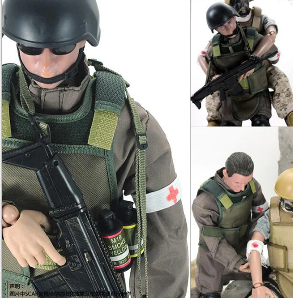 Sandėlyje Pilnas Komplektas lėlės 1/6 veiksmų skaičius, kariuomenės kareivis SWAT Vienodą Karinę žaislas Kareiviai nustatyti karinės paveikslas su dėžute