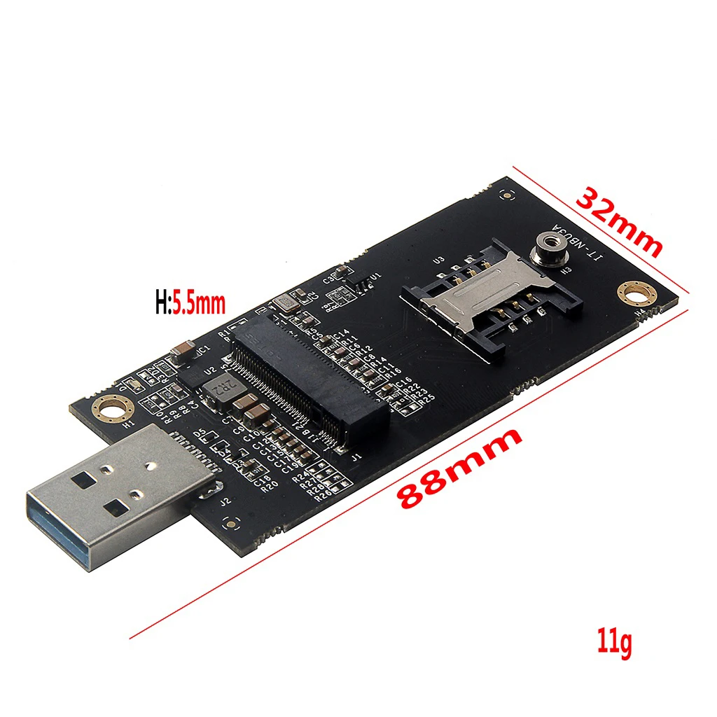 Už quectel em12-g SIMCOM SIM7920G SIM7912G M. 2 USB 3.0 adapteris su SIM kortelės lizdo Klavišą B Perdavimo kortelė NGFF 3G 4G modulis