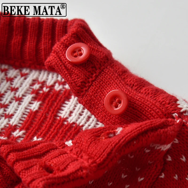 Kalėdų Megztiniai Berniukams 2020 M. Žiemos Dvigubas Megztas Kūdikių Megztiniai Ilgomis Rankovėmis Briedžių Šiltas Vaikai Megztiniai Mergaitėms 1-5 Metų