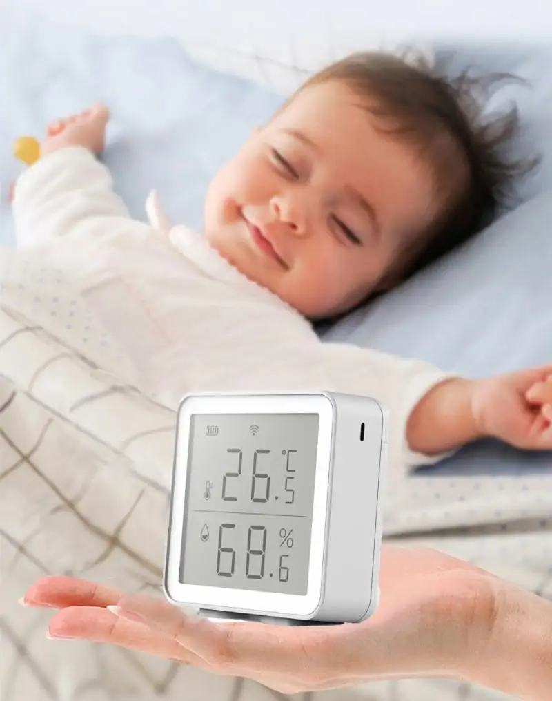 WIFI Temperatūros Jutiklis Skaitmeninis LCD Patalpų Namuose, Kambaryje Termometras su Drėgmėmačiu Temperatūra Drėgnumas UK Smart Nuotolinio Valdymo
