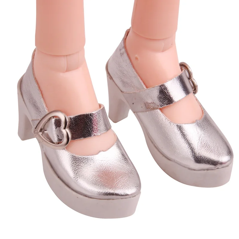 BJD 60 cm Lėlės batai Madingi blizgantys sidabro kulniukai 1/3 Mergina 75 cm lėlės 7.5 cm, suknelė, batai, žaislai, aksesuarai, b7-24