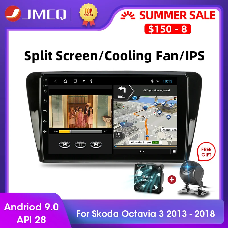 JMCQ Android 9.0 T3L PLIUS Skoda Octavia 3 A7 2013-2018 M. Automobilio Radijo Multimidia Vaizdo Grotuvas, Navigacija, GPS, 2GB 32GB DSP 2din Nr.