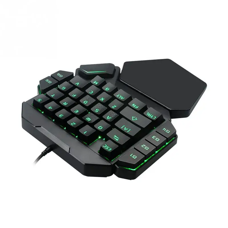 K50 Mechaninė Laidinio Nešiojamas Mini Ergonomiškas Darbalaukio 35 Klavišus Žaidimų Klaviatūra Universalus Biuro Viena ranka, USB, RGB Apšvietimas