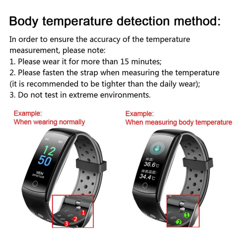 Q8S Q8L Patobulinta Versija Temperatūros Matavimo Q8T Smart Watch širdies ritmo Monitoringo Sporto Pedometer Vandeniui Apyrankė