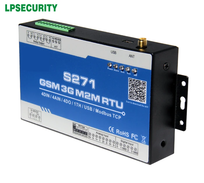 2G/3G GSM RTU Valdytojas skaitmeninis temperatūros reguliatorius vandens šildytuvas GPRS RTU S271 temp įspėjimo