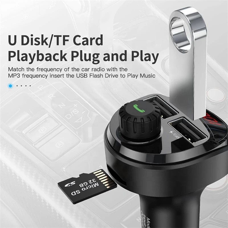 Losfick USB Automobilinis Įkroviklis FM Siųstuvas Bual USB Automobilių Apmokestinimo 