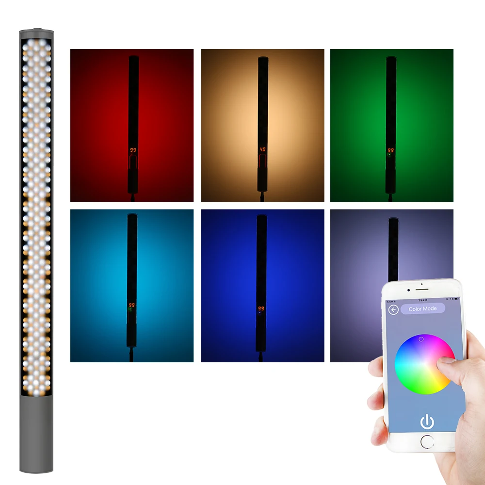 Yongnuo YN360 YN360 II Delninukas Ledo Lazdas, LED Vaizdo Šviesos, built-in baterijos 3200k į 5500k RGB spalvinga kontroliuojama Telefono App