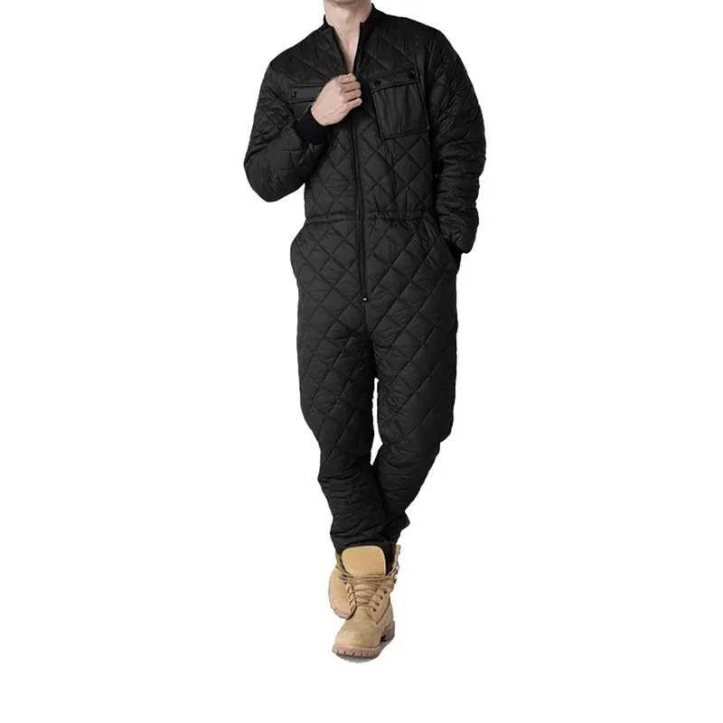 Kietas Mens darbo drabužiai Jumpsuit vientisas ilgomis Rankovėmis Rompers Žiemą Šiltas Drabužis Naujas Užtrauktukas Playsuits Vyrų Rudens-Žiemos Homewear