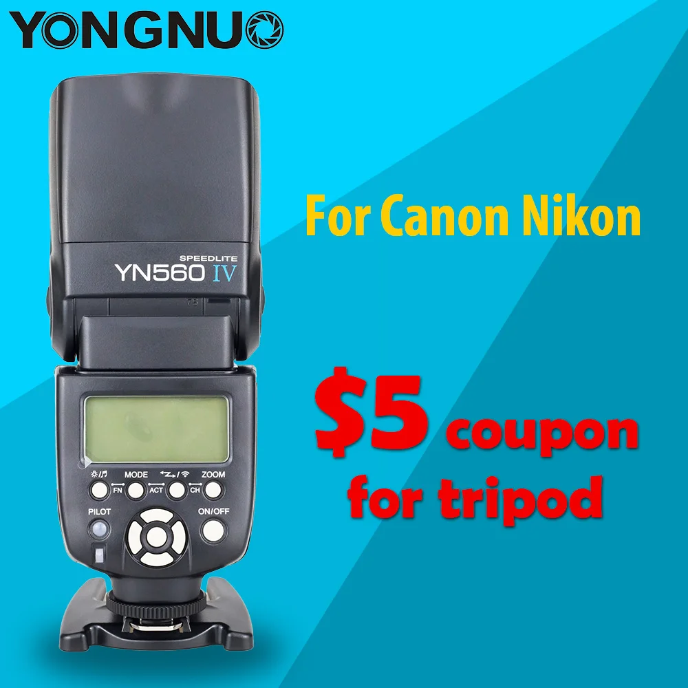 Yongnuo YN560 IV YN560IV Universalus Wirelss Master Slave Flash Speedlite Canon Nikon DSLR Fotoaparatas su dovana ir $5 kuponas