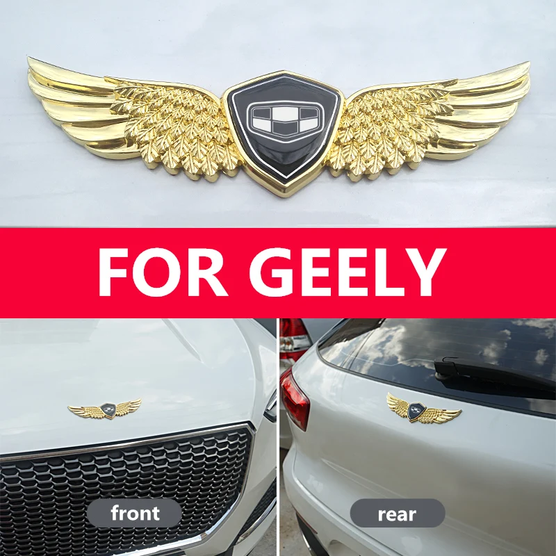 3D metalo ženklas automobilio kapoto angelas emblema lipdukas, Skirtas Geely coolray SX11 GS X7 Azkarra Atlas SY11 Automobilio kapoto angelas emblema lipdukas