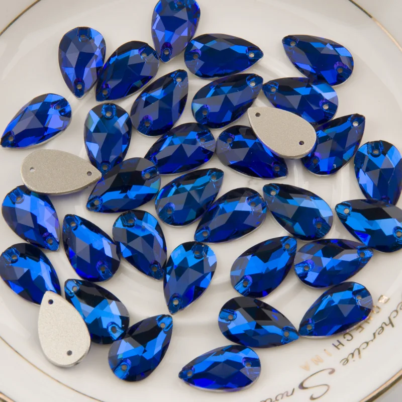 YANRUO 3230 Lašas Capri Blue Akmenų ir Kristalų, Cirkonio Siūti Drabužį Suknelė Diamond Komplektas