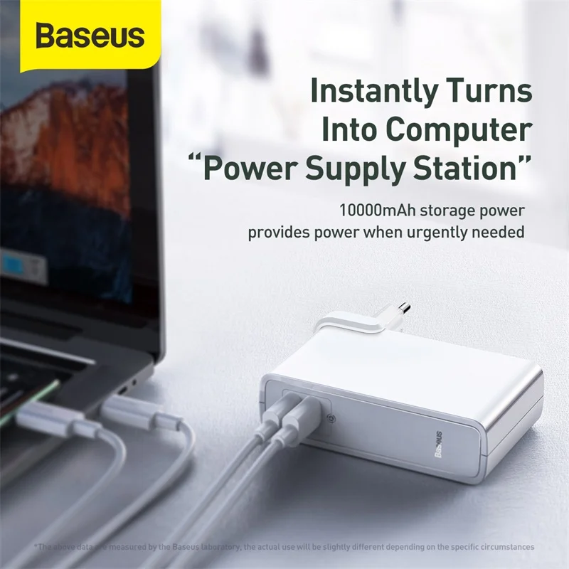 Baseus 2in1 GaN Kroviklį Power Bank 10000mAh iPad Pro Oro Tablet 45W USB C Tipo PD Greitas Įkroviklis Powerbank 