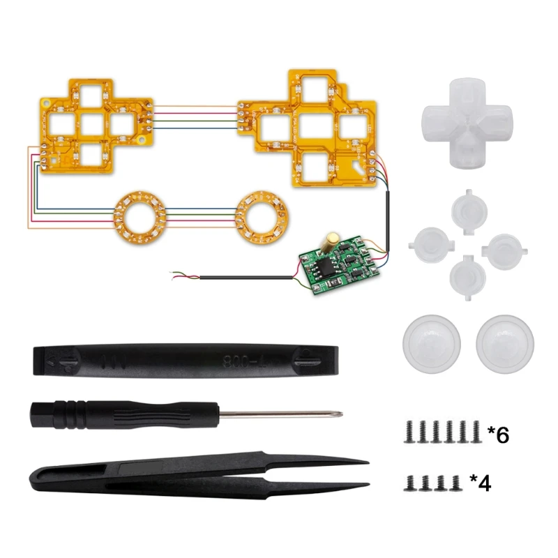 Kelių Spalvų Luminated D-Pad Thumbsticks Veido Mygtukai LED Komplektas PS4 Valdytojas R9CB