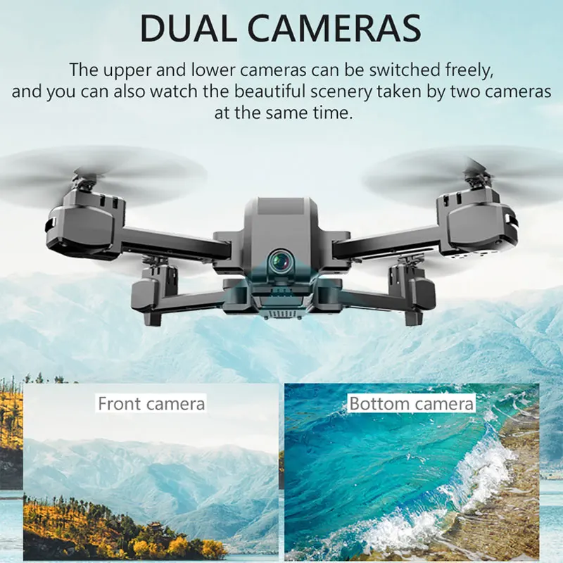Sulankstomas Mini Drone Profissional KF607 GPS Quadcopter Wifi FPV 1080P 4K HD Dual Camera Optinio Srauto Selfie Sraigtasparnis VS SG106