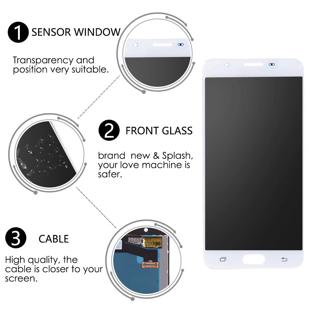 Samsung Galaxy J7 Premjero LCD Ekranas Jutiklinis Ekranas Asamblėjos skaitmeninis keitiklis Reguliuojamas Ryškumas G610F G610K G610L G610S G610Y LCD