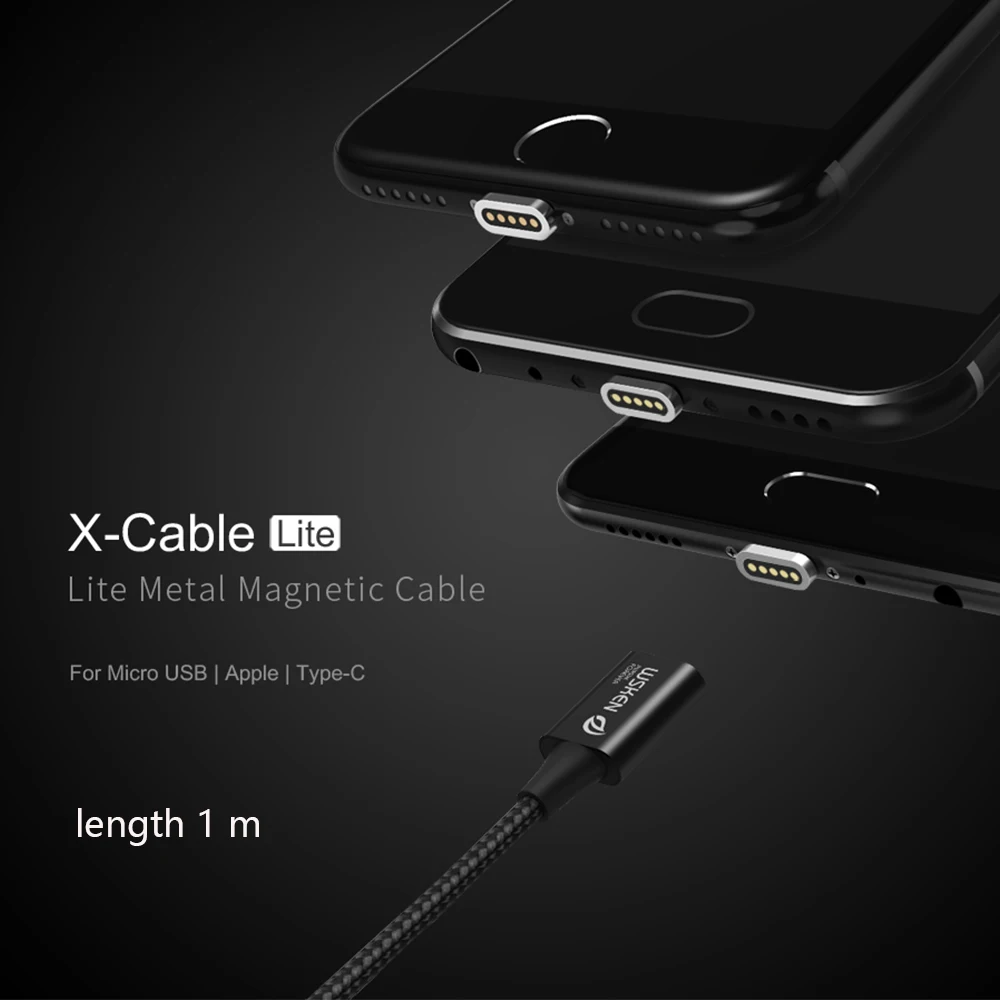 WSKEN Lite1 Magnetinio Laidas iPhone Įkroviklio Kabelį Greitai Magnetinio Baterija Micro USB 