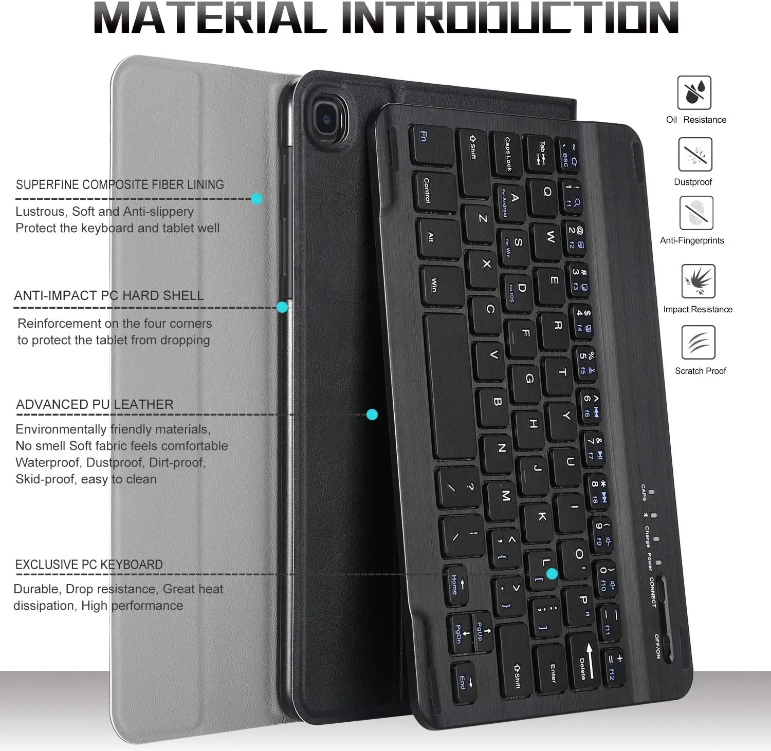 Klaviatūros Atveju, Huawei Mediapad M5 Lite 10 Nuimamas Keyboard Cover 