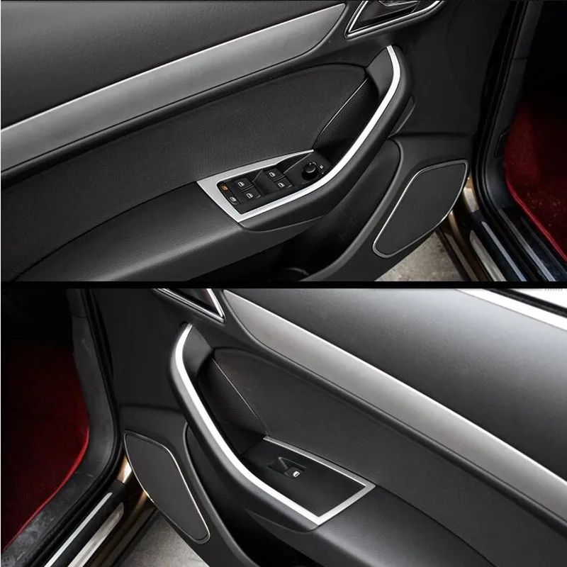 Nerūdijančio Plieno Lango Stiklo Pakėlimo Mygtukai Rėmo Dangtis Apdaila 4Pcs Audi Q3 2013-2017 Automobilių Durų Porankiai Skydelio Apdaila